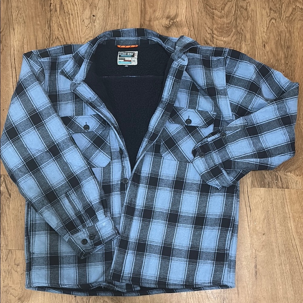 Wrangler Blue and Black Varsity Bomber Jacket